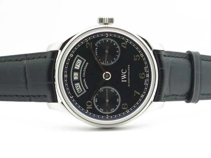 MIROTIME 0328 Portuguese Real PR Real Annual Calendar IW5035 YLF 1:1 Best Edition Black Dial On Leather Strap A Soft 7240